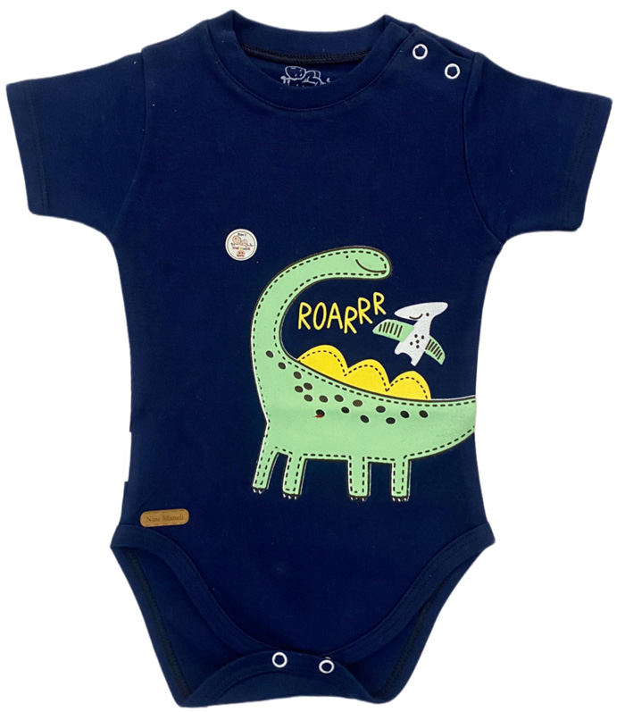 آستین کوتاه زیر دکمه طرح ژوراسیک