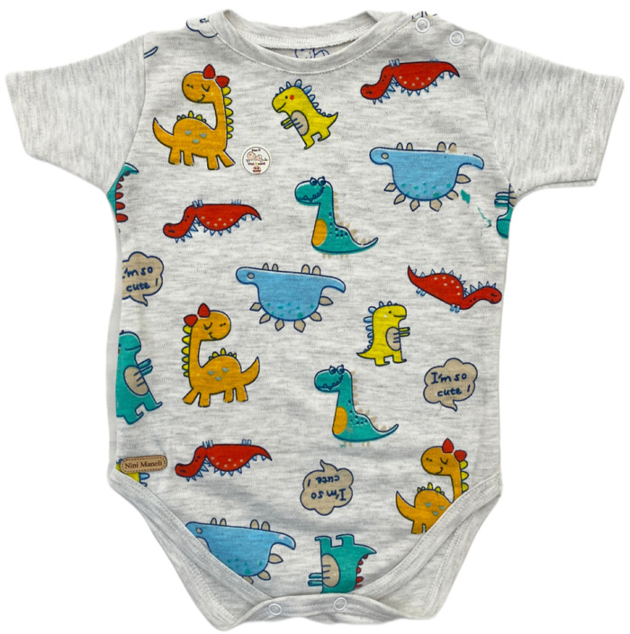 آستین کوتاه زیر دکمه طرح ژوراسیک