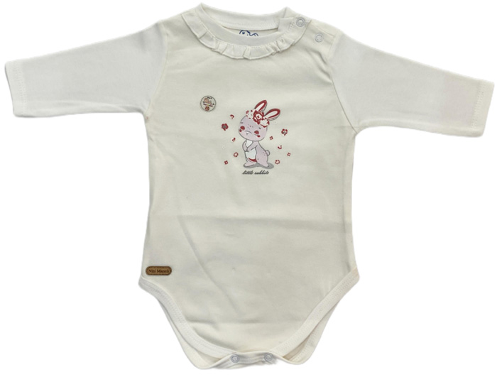 آستین بلند زیر دکمه طرح گل بابونه