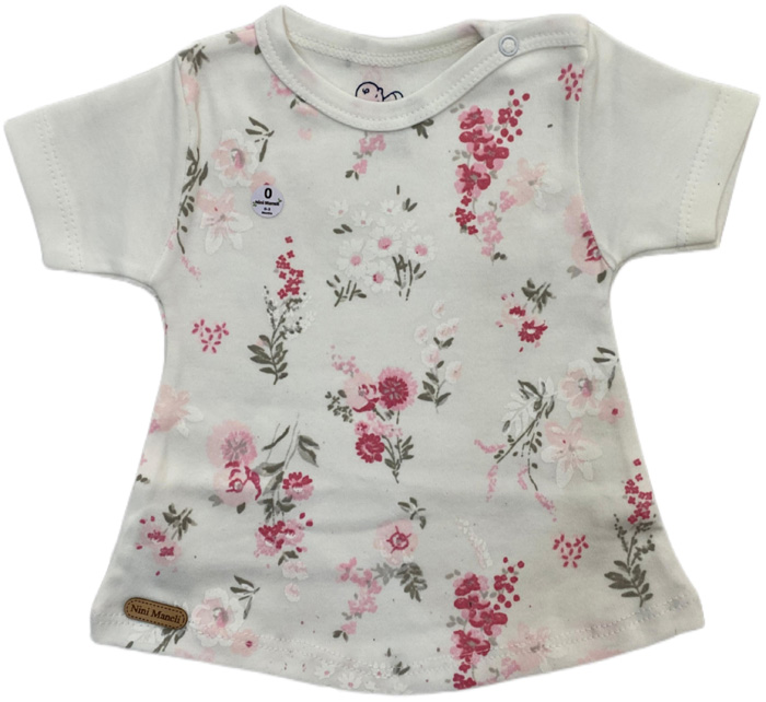 آستین کوتاه طرح گل بابونه